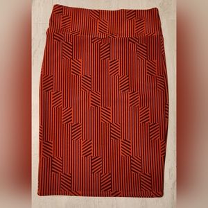 LuLaRoe Red and Black Pencil Skirt